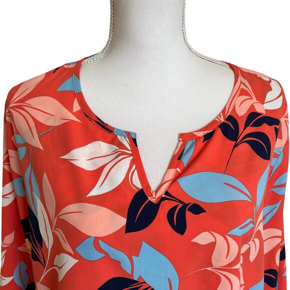 Coolibar Top Tunic Coverup Size XL Orange Tropical UPF50 Sun Protection - Picture 2 of 14